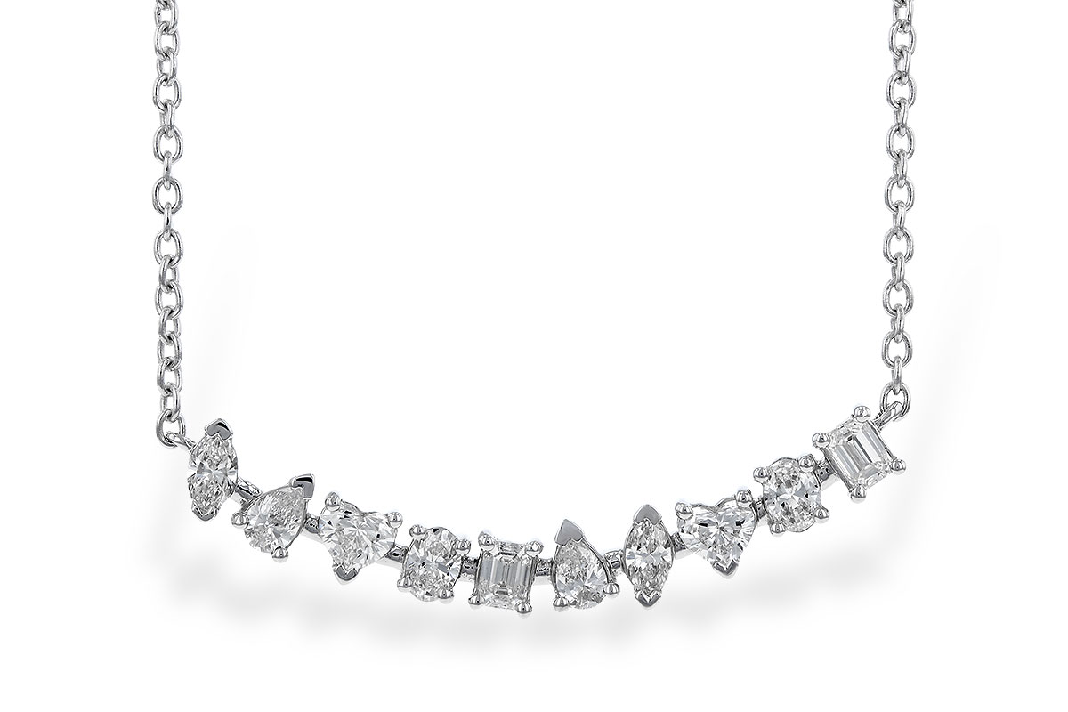 C274-15959: NECKLACE .70 TW FANCY CUT DIAS (18")