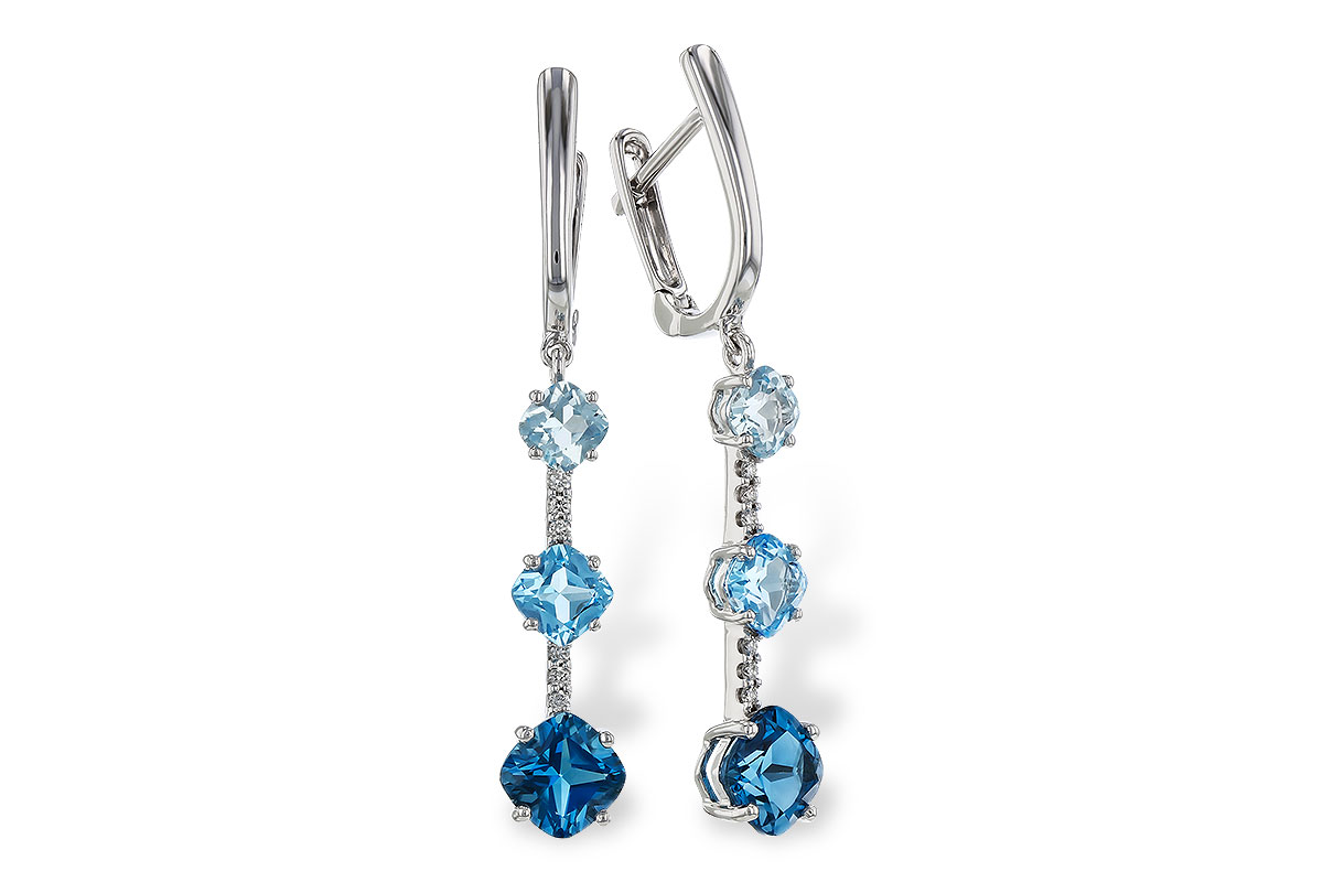 C275-01432: EARRINGS 2.41 TW BLUE TOPAZ 2.45 TGW