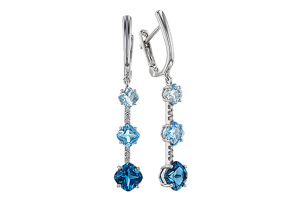 C275-01432: EARRINGS 2.41 TW BLUE TOPAZ 2.45 TGW