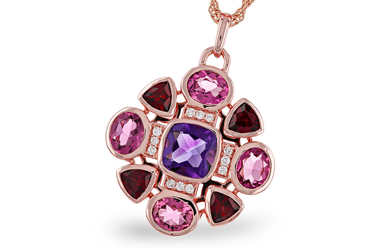 C275-03187: NECKLACE 2.76 SEMI-PREC (AM,GT,PT) 2.82 TGW