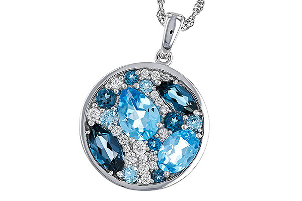 C275-04123: NECKLACE 2.31 TW BLUE TOPAZ 2.48 TGW