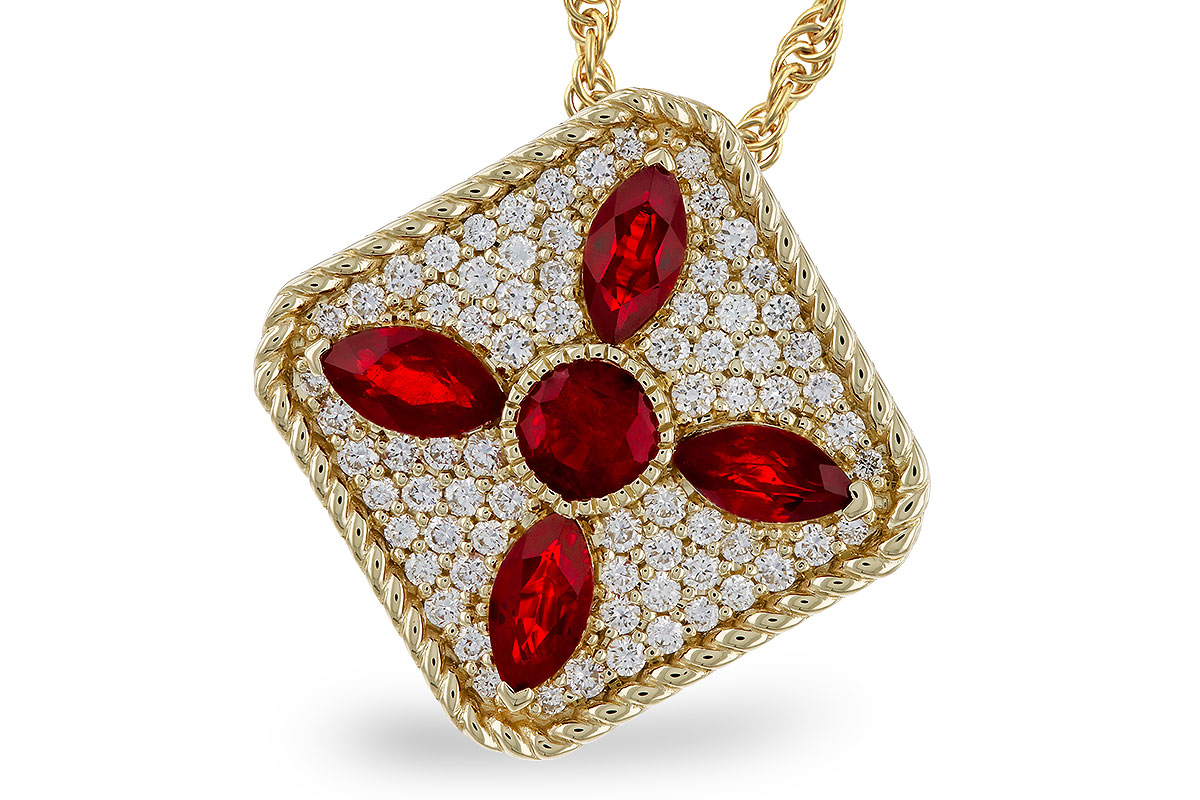 C275-05014: NECKLACE .81 TW RUBY 1.12 TGW