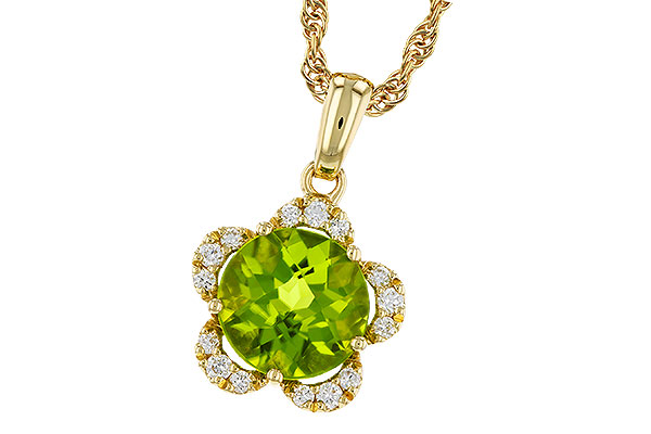 C275-08650: NECKLACE 2.16 PERIDOT 2.28 TGW (8MM RD)