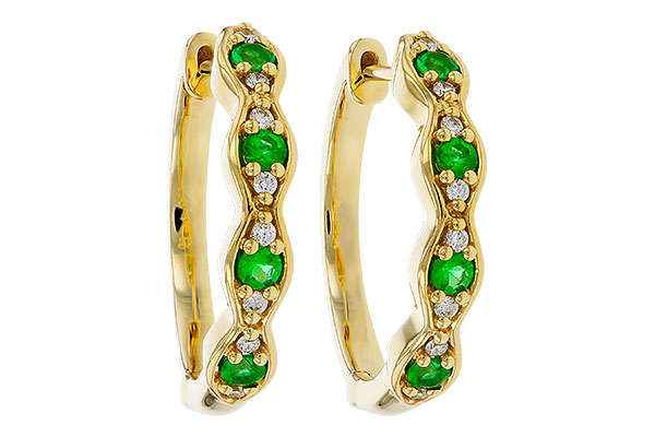 C275-08659: EARRINGS .20 TW EMERALD .30 TGW