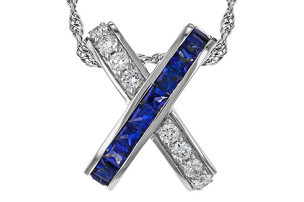 C275-08668: NECKLACE .60 TW SAPPHIRE .77 TGW