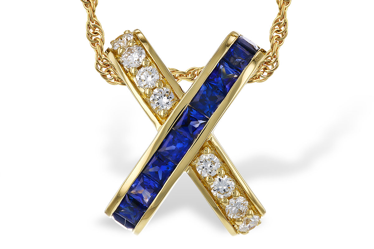 C275-08668: NECKLACE .60 TW SAPPHIRE .77 TGW