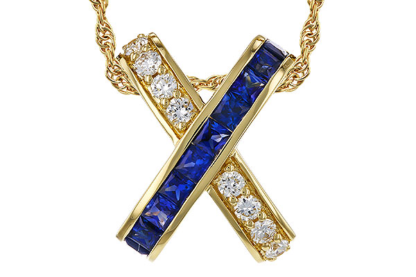 C275-08668: NECKLACE .60 TW SAPPHIRE .77 TGW