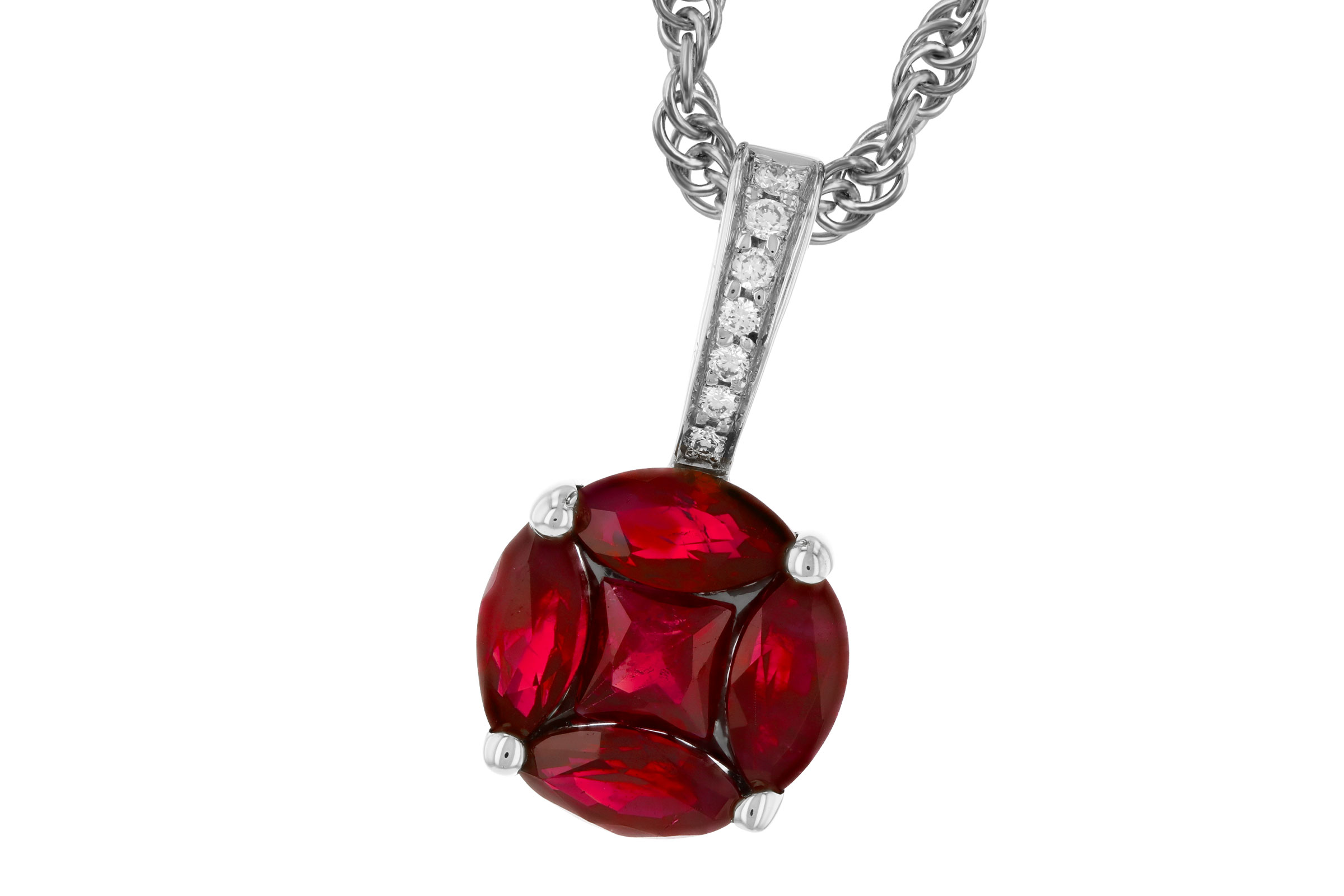 C275-91441: NECKLACE .80 RUBY .82 TW