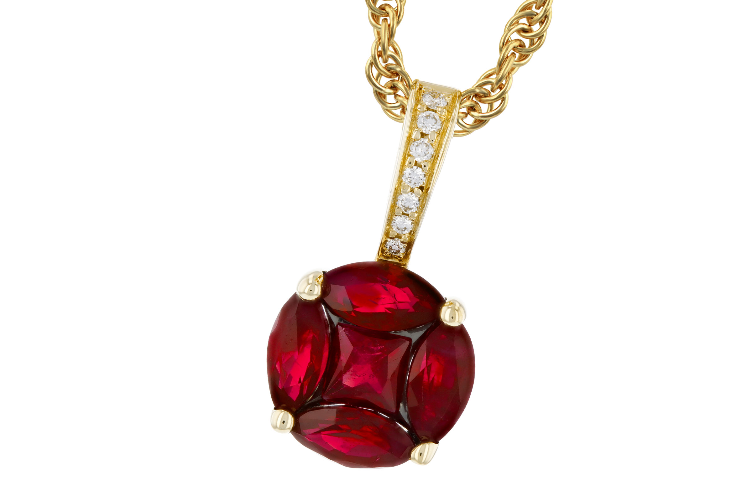 C275-91441: NECKLACE .80 RUBY .82 TW