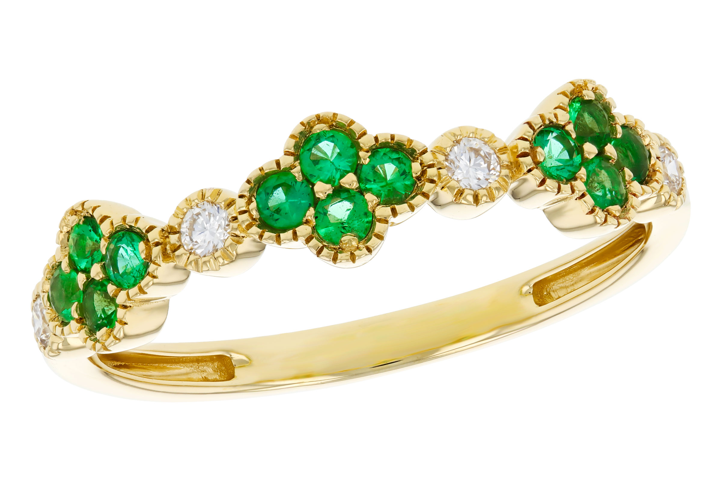 C275-94114: LDS WED RG .18 TW EMERALD .26 TGW