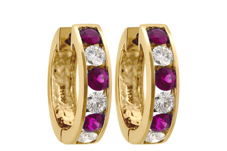 D001-39550: EARRINGS 1.22 RUBY 2.06 TGW