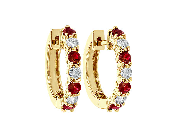 D001-39568: EARRINGS .64 RUBY 1.05 TGW