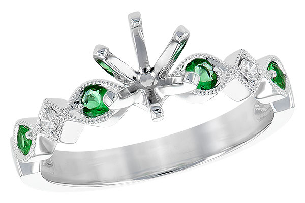 D190-47777: LDS SEMI DIA RG .12 EMERALD .16 TGW