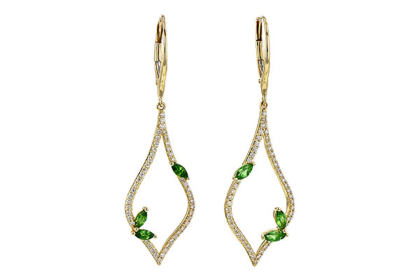 D190-51441: EARR .42 GREEN GARNET .77 TGW