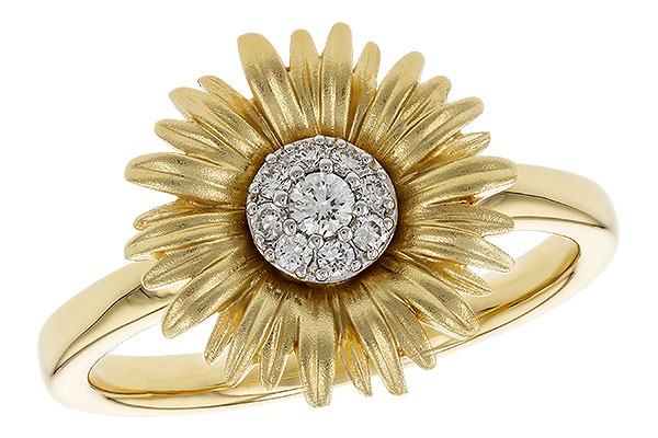 D274-13259: E274-12332 WITH YG & PETALS / WG SETTING .10 TW