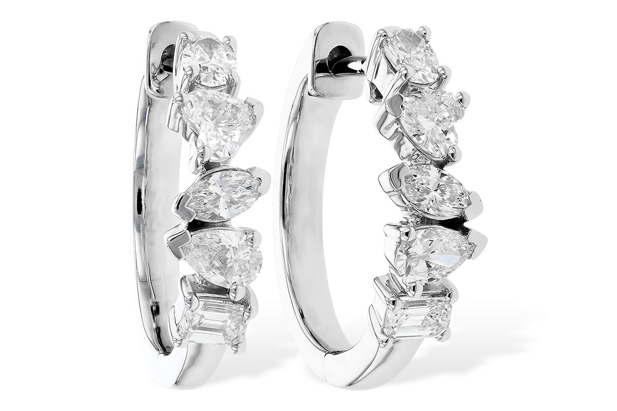 D274-15959: EARRINGS .70 TW FANCY CUT DIAS