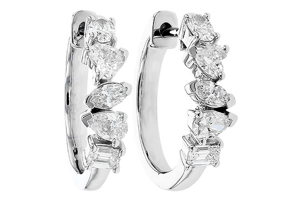 D274-15959: EARRINGS .70 TW FANCY CUT DIAS