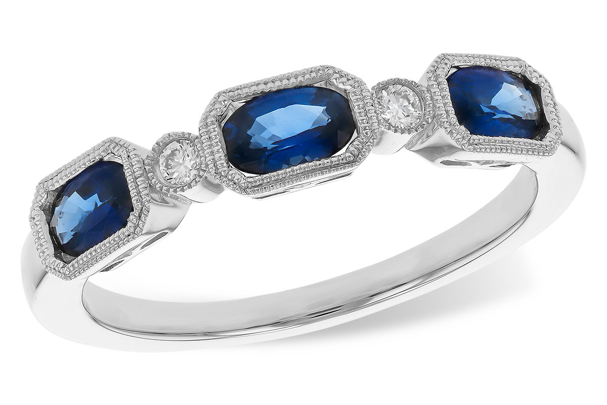 D275-02323: LDS WED RG .72 SAPPHIRE .77 TGW (4x3MM SAPP)