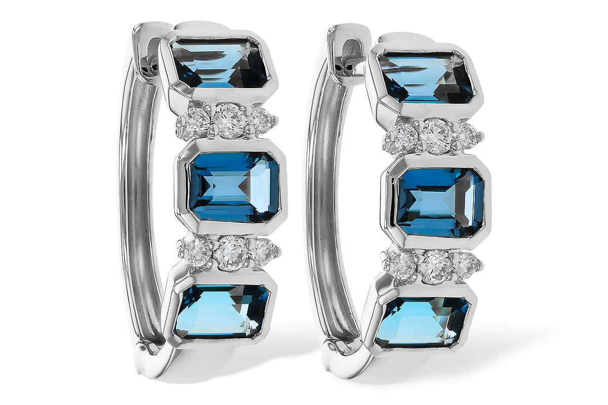 D275-02341: EARRINGS 1.37 TW LONDON BLUE TOPAZ 1.48 TGW
