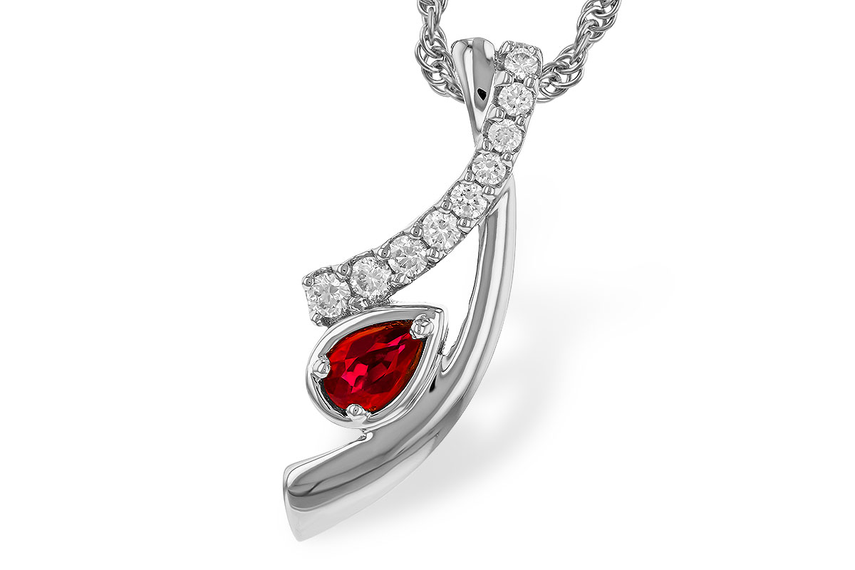D275-05914: NECKLACE .21 RUBY .38 TGW (5x3 RUBY)