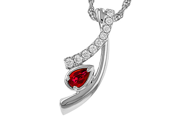 D275-05914: NECKLACE .21 RUBY .38 TGW (5x3 RUBY)