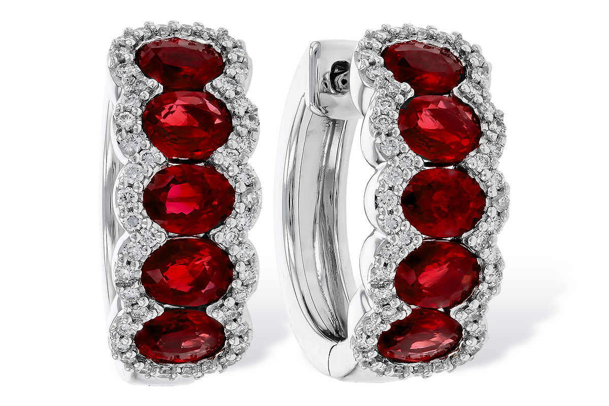 D275-06905: EARRINGS 2.20 TW RUBY 2.45 TGW