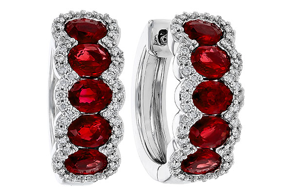 D275-06905: EARRINGS 2.20 TW RUBY 2.45 TGW
