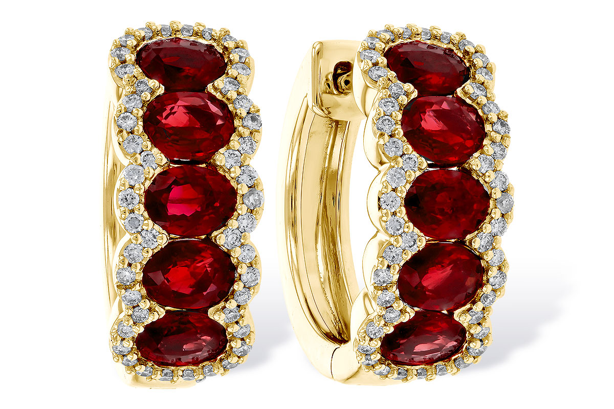 D275-06905: EARRINGS 2.20 TW RUBY 2.45 TGW