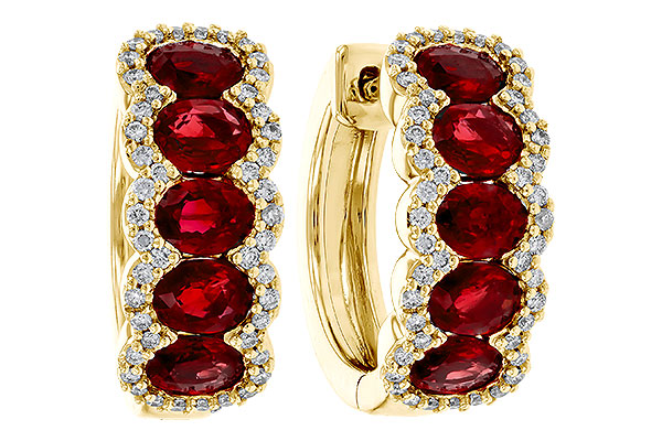 D275-06905: EARRINGS 2.20 TW RUBY 2.45 TGW