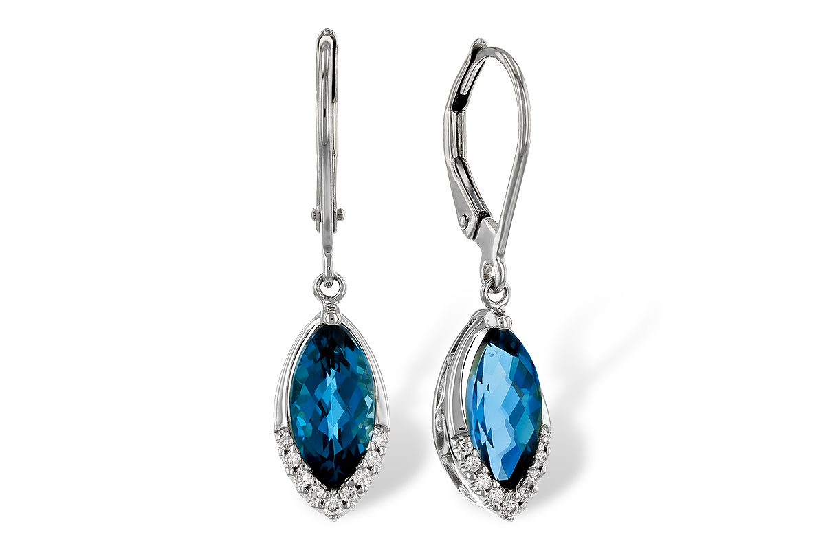 D275-07814: EARR 2.42 TW LONDON BLUE TOPAZ 2.50 TGW (9x5MM MQ)