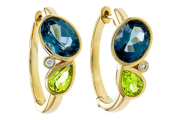D275-08696: EARRINGS 2.97 SEMI-PREC (PER,LBT) 3.00 TGW