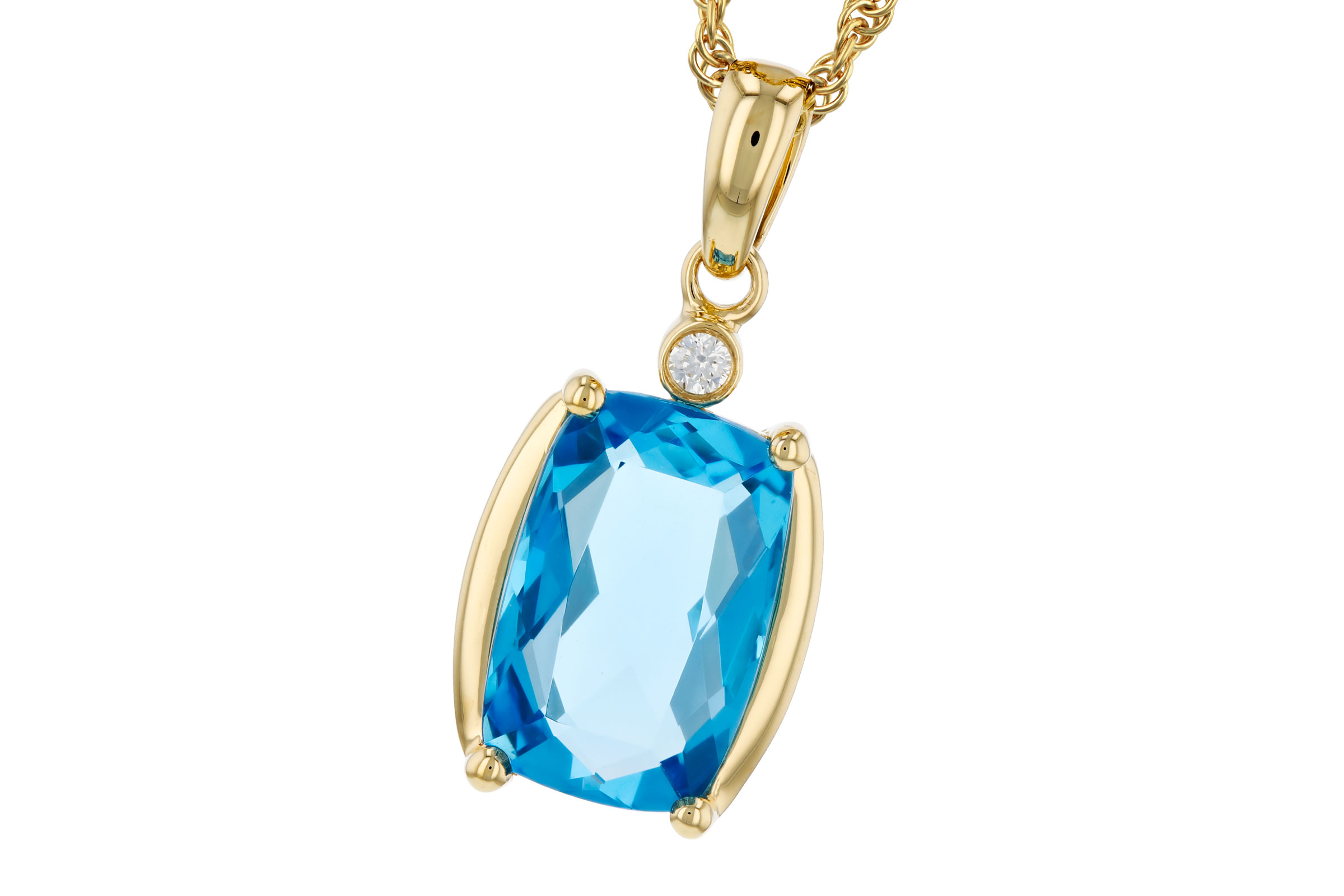 D275-93196: NECKLACE 2.88 BLUE TOPAZ 2.90 TGW (11x7MM BT)