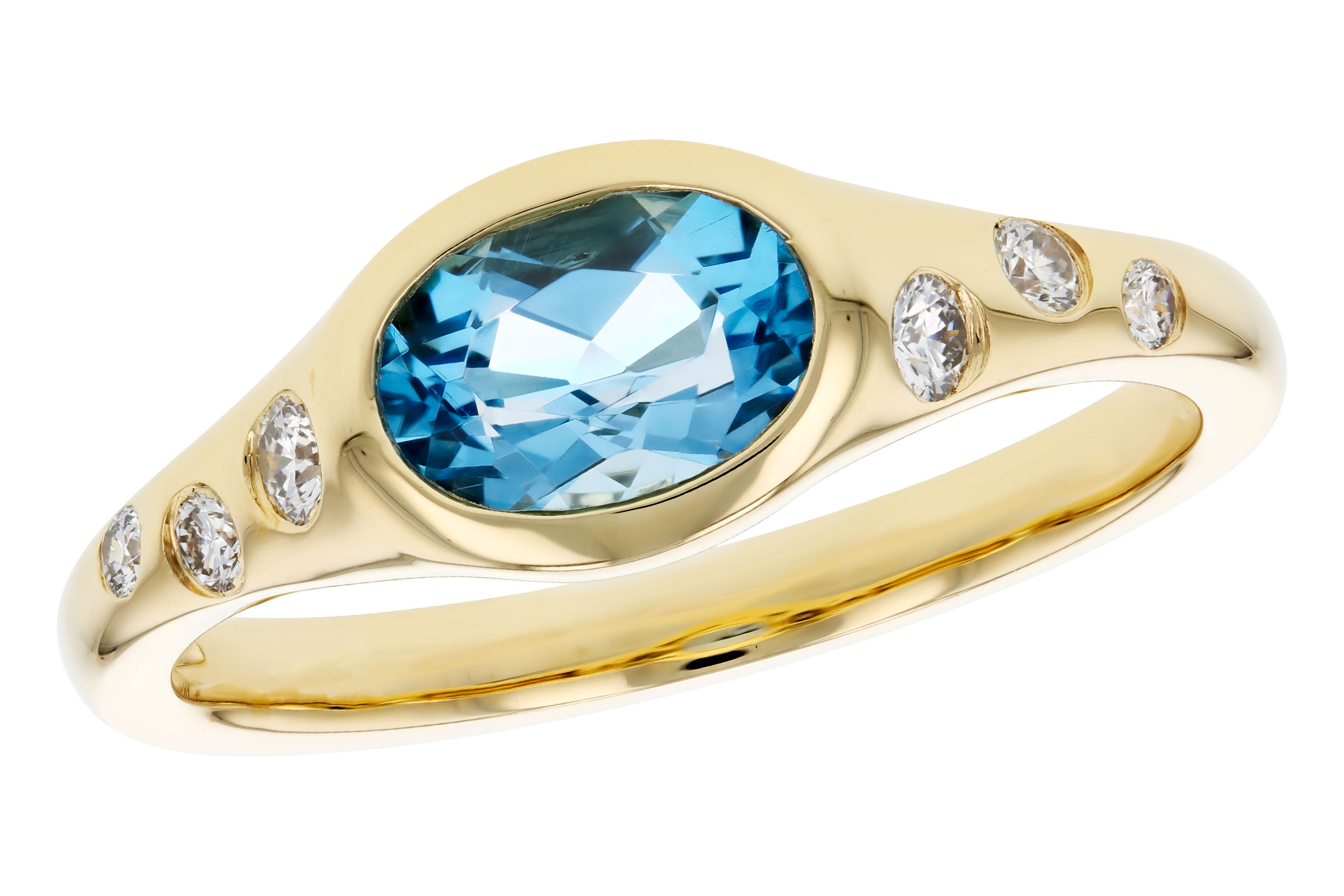 D275-93205: LDS RG .94 BLUE TOPAZ 1.08 TGW (7x5MM OV)