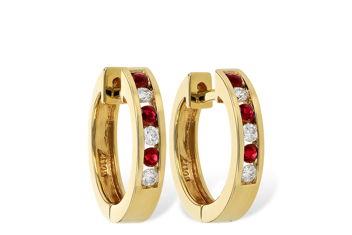 E001-39550: EARRINGS .16 RUBY .26 TGW