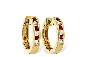 E001-39550: EARRINGS .16 RUBY .26 TGW