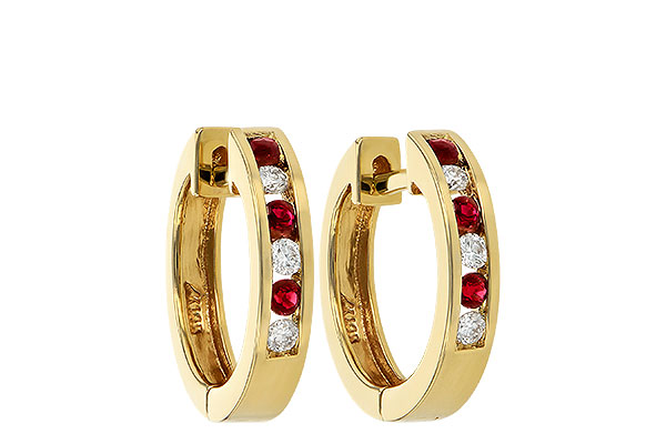 E001-39550: EARRINGS .16 RUBY .26 TGW