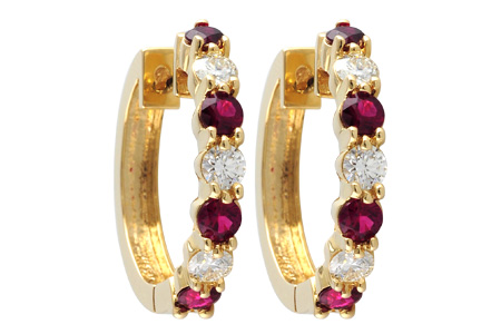 E001-39568: EARRINGS 1.30 RUBY 2.08 TGW