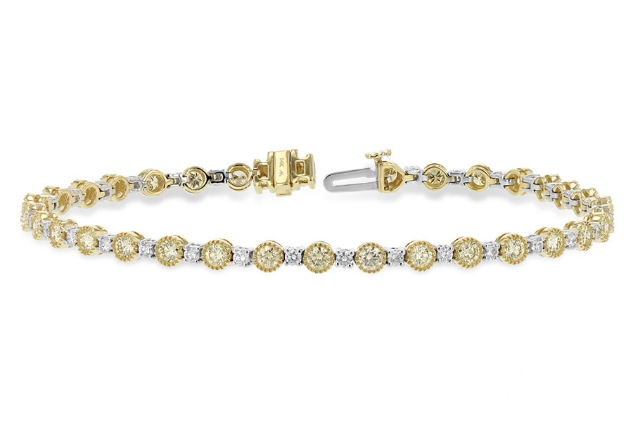 E188-72286: BRACELET 2.22 YELLOW DIA 3.04 TW