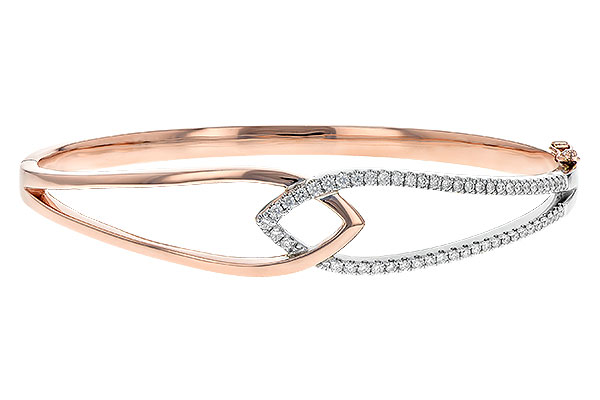 E189-62350: BANGLE BRACELET .50 TW (ROSE & WG)