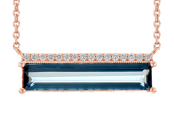 E190-51414: NECK 2.70 LONDON BLUE TOPAZ 2.80 TGW