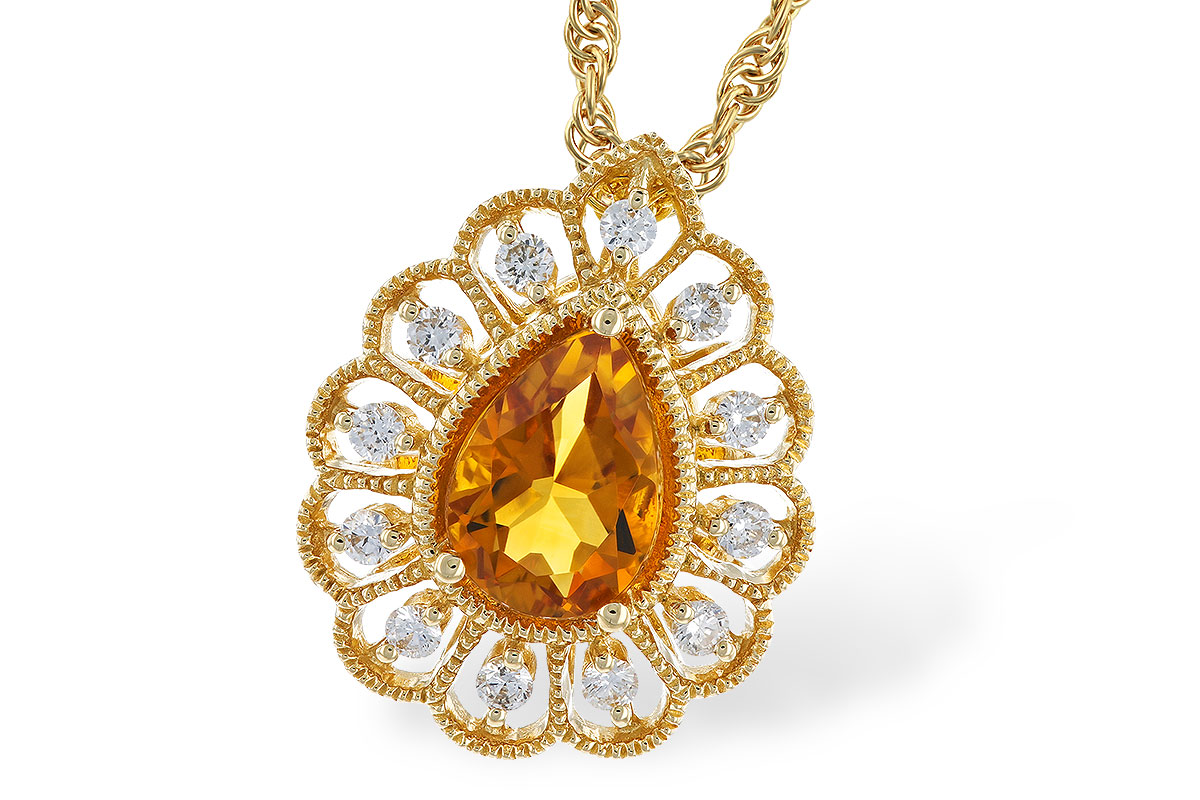E274-12350: NECKLACE .62 CITRINE .75 TGW (7x5MM CIT)