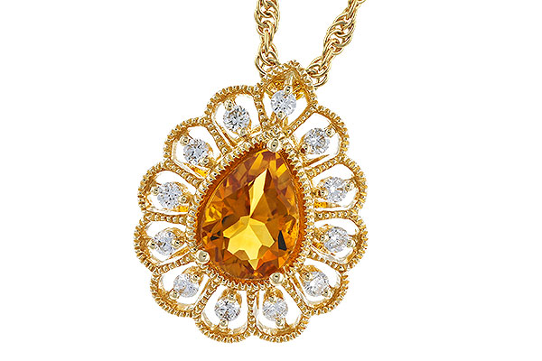 E274-12350: NECKLACE .62 CITRINE .75 TGW (7x5MM CIT)