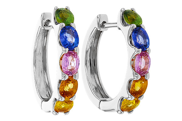 E275-03205: EARRINGS 2.20 TW MULTI-COLOR SAPPHIRE