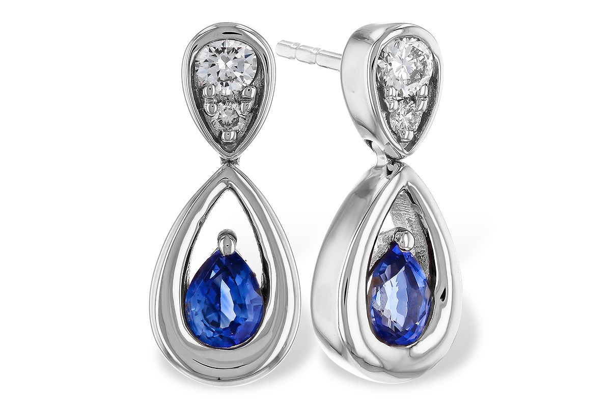 E275-03223: EARRINGS .42 SAPPHIRE .54 TGW (4x3 SAPP)