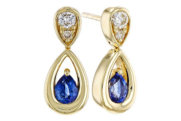 E275-03223: EARRINGS .42 SAPPHIRE .54 TGW (4x3 SAPP)