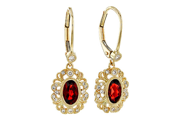 E275-04105: EARRINGS .98 TW GARNET 1.15 TGW (7x5MM GARNET)