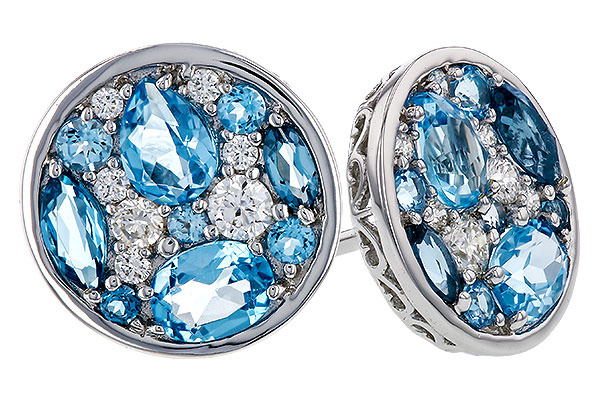 E275-04123: EARRINGS 1.02 TW BLUE TOPAZ 1.18 TGW
