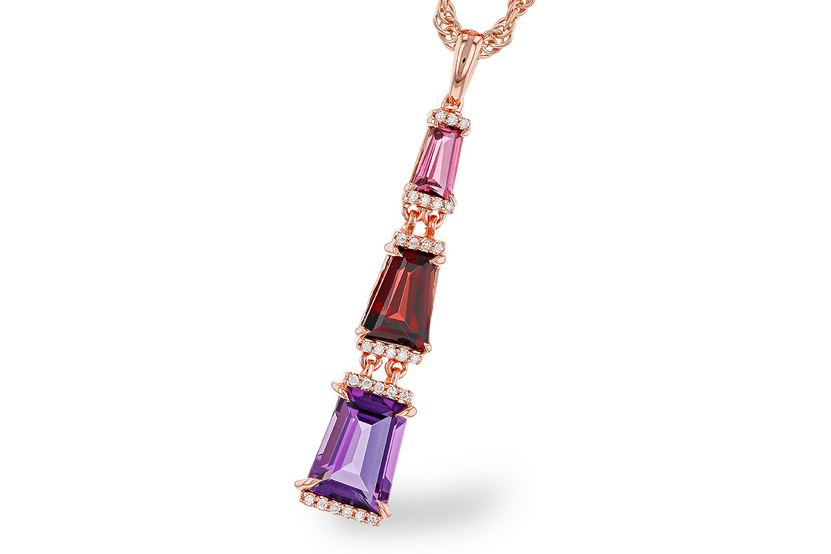 E275-04132: NECKLACE 2.32 SEMI-PREC (PT,GT,AMY) 2.37 TGW