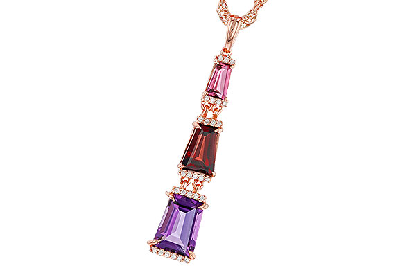 E275-04132: NECKLACE 2.32 SEMI-PREC (PT,GT,AMY) 2.37 TGW