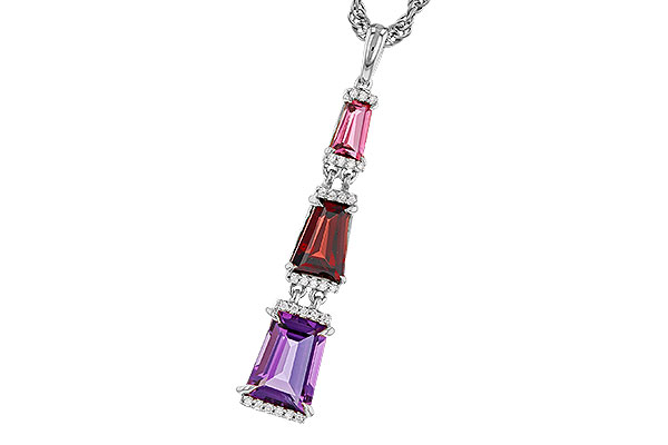 E275-04132: NECKLACE 2.32 SEMI-PREC (PT,GT,AMY) 2.37 TGW
